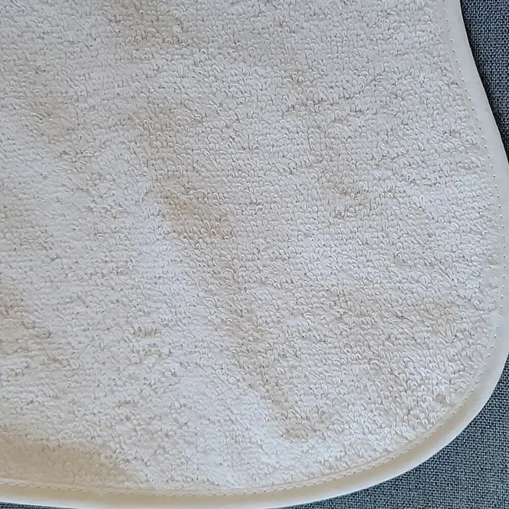 Embroidered Kitten Terry Cloth Baby Bib White Yellow Vintage Style NWT